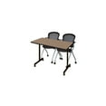thumbnail image 1 of Regency Kobe 48 x 24 in. Mobile T-Base Training Table- Noble Oak, 2 Cadence Nesting Chairs, 1 of 10