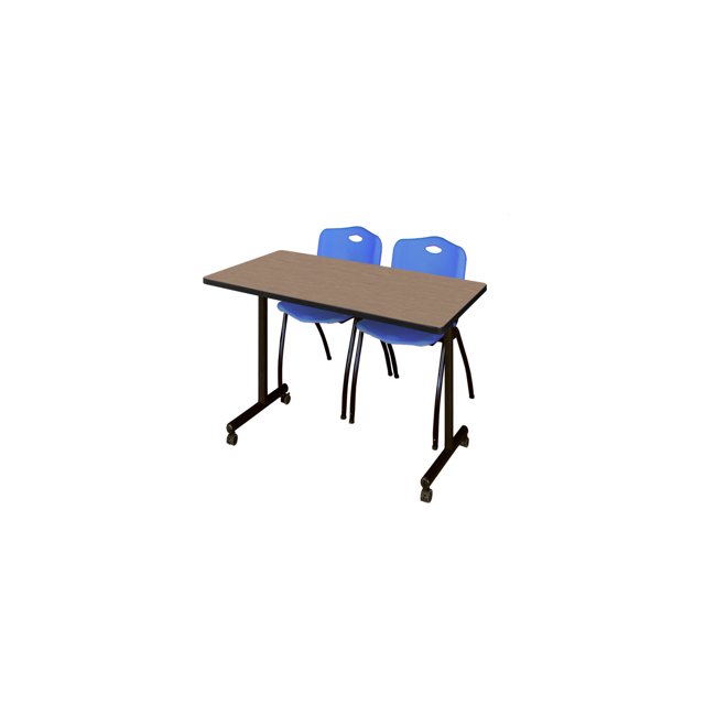 Regency Kobe 48 x 24 in. Mobile T-Base Training Table- Noble Oak, 2 M ...