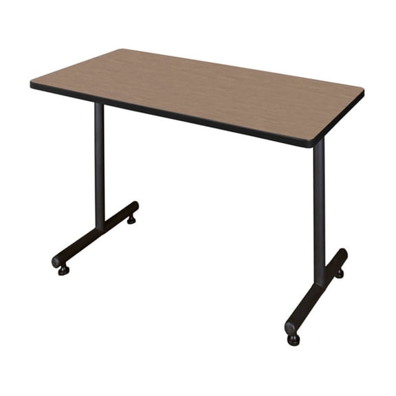 Regency Kobe 48 x 24 in. Steel T-Base Training Seminar Table- Noble Oak