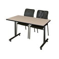 thumbnail image 1 of Regency Kobe 48 x 24 in. T-Base Training Seminar Table- Beige, 2 Mesh Stack Chairs- Black, 1 of 7