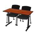 thumbnail image 1 of Regency Kobe 48 x 24 in. T-Base Training Seminar Table- Cherry, 2 Knight Mesh Chairs, 1 of 6