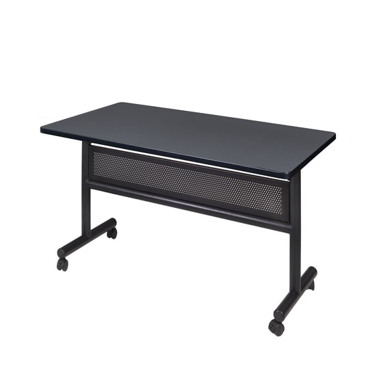 Kobe 48" x 30" Flip Top Mobile Training Table with Modesty- Grey