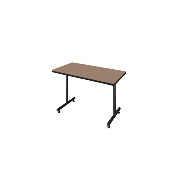 Regency Kobe 48 x 30 in. Steel T-Base Training Seminar Table- Noble Oak