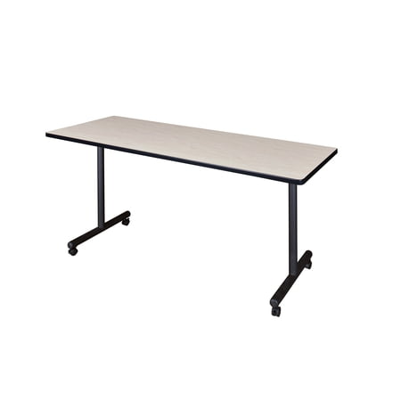 Regency Kobe 60 x 24 in. Mobile T-Base Training Seminar Table- Maple