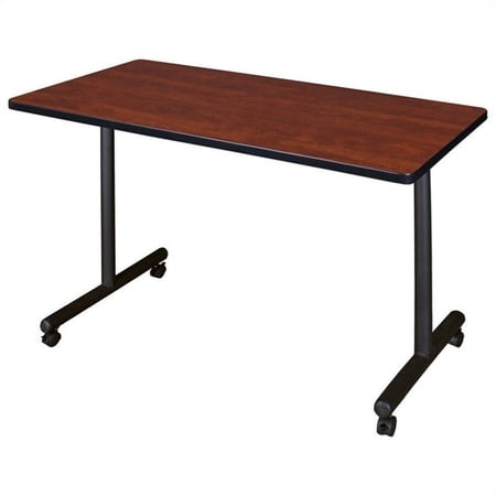 Regency Mobile Rectangular Training Table with Kobe Base in Cherry