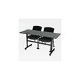 thumbnail image 1 of Regency Kobe 60 x 24 in. Flip-Top Training Nesting Table- Grey & 2 Knight Mesh Chairs, 1 of 6
