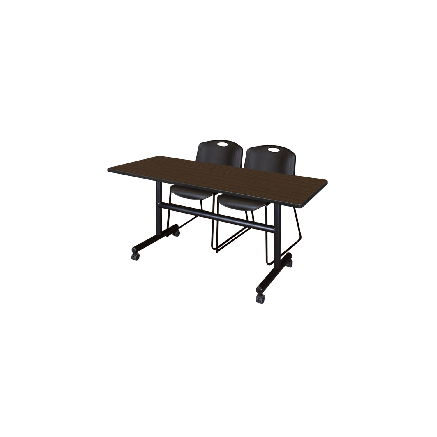 Regency Kobe 60 x 24 in. Flip-Top Training Nesting Table- Neo Walnut, 2 ...