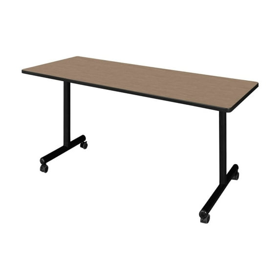 Regency Kobe 60 x 24 in. Mobile T-Base Training Seminar Table- Noble Oak