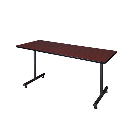 Regency Kobe 60 x 24 in. Steel T-Base Training Seminar Table- Mahogany