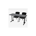 thumbnail image 1 of Regency Kobe 60 x 24 in. T-Base Training Seminar Table- Grey, 2 Knight Mesh Chairs, 1 of 6