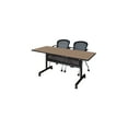 thumbnail image 1 of Regency Kobe 60 x 30 in. Flip-Top Privacy Nesting Table- Noble Oak, 2 Cadence Nesting Chairs, 1 of 10
