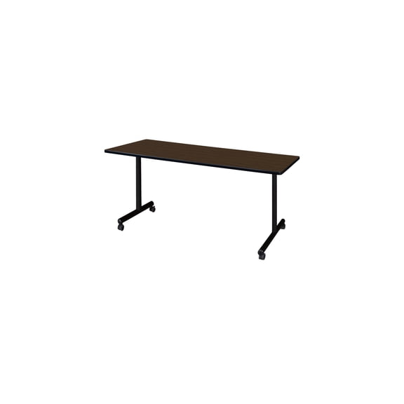 Regency Kobe 60 x 30 in. Mobile T-Base Training Seminar Table- Neo Walnut