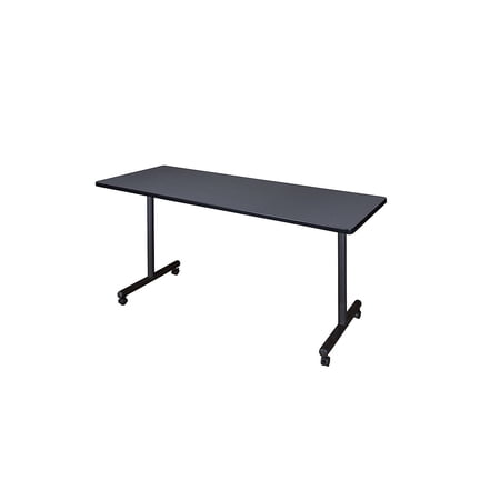 Regency Kobe 66 x 24 in. Mobile T-Base Training Seminar Table- Grey