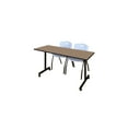 thumbnail image 1 of Regency Kobe 66 x 24 in. Mobile T-Base Training Table- Noble Oak, 2 M Stack Chairs- Grey, 1 of 10