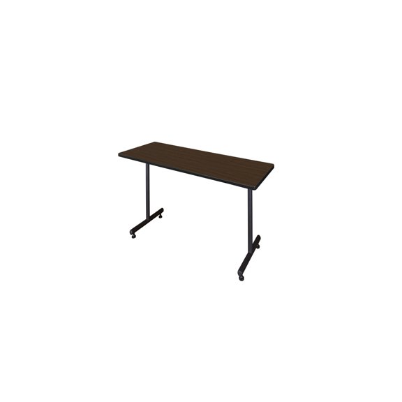 Regency Kobe 66 x 24 in. Steel T-Base Training Seminar Table- Neo Walnut