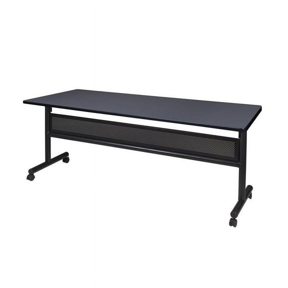 Regency Kobe 72" Flip Top Mobile Training Table with Modesty- Grey