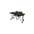 thumbnail image 1 of Regency Kobe 72 x 24 in. T-Base Training Seminar Table- Neo Walnut, 2 Zeng Stack Chairs- Black, 1 of 10