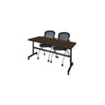 thumbnail image 1 of Regency Kobe 72 x 30 in. Flip-Top Training Nesting Table- Neo Walnut, 2 Cadence Nesting Chairs, 1 of 10