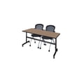thumbnail image 1 of Regency Kobe 72 x 30 in. Flip-Top Training Nesting Table- Noble Oak, 2 Cadence Nesting Chairs, 1 of 10