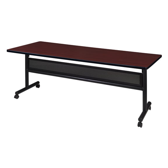 Regency Kobe 72 x 30 in. Flip-Top Training Nesting Table with Modesty Panel- Mahogany