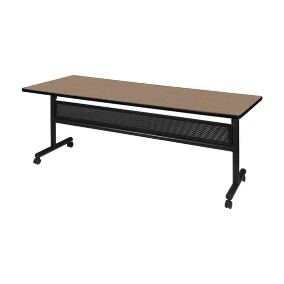 Regency Kobe 72 x 30 in. Flip-Top Training Nesting Table with Modesty Panel- Noble Oak