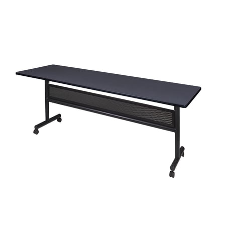 Regency Kobe 84 x 24 in. Flip-Top Training Nesting Table with Modesty Panel- Grey