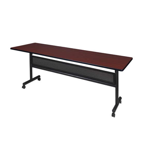Regency Kobe 84 x 24 in. Flip-Top Training Nesting Table with Modesty Panel- Mahogany