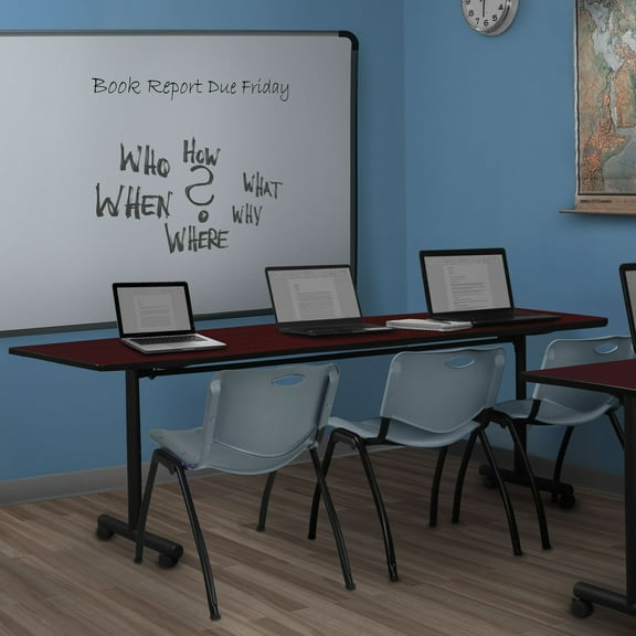 Regency Kobe 84 x 24 in. Flip-Top Training Nesting Table- Mahogany
