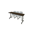 thumbnail image 1 of Regency Kobe 84 x 24 in. Mobile T-Base Training Table- Neo Walnut, 2 Zeng Stack Chairs- Grey, 1 of 10