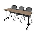 thumbnail image 1 of Regency Kobe 84 x 24 in. Mobile T-Base Training Table- Noble Oak, 2 Cadence Nesting Chairs, 1 of 10
