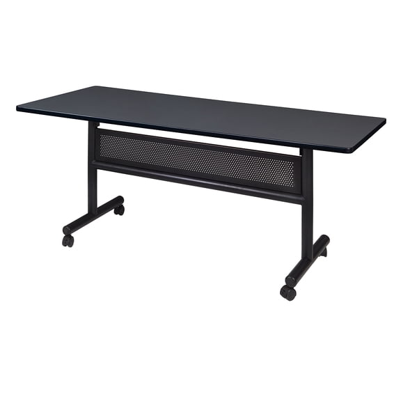 Regency Kobe 60" x 30" Flip Top Mobile Training Table with Modesty- Grey