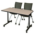 thumbnail image 1 of Regency 60" x 24" Kobe Mobile Training Table- Beige & 2 Apprentice Chairs- Black, 1 of 7