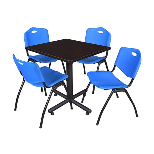 Regency Kobe 30'' Square 5 Piece Breakroom Table and Chair Set