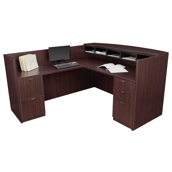 Regency Legacy Box Box File/ File File Pedestal Reception Desk- Mahogany