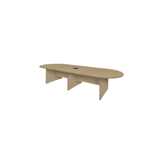 Regency Legacy 12 ft. Racetrack Laminate Conference Table with Charging Port- Noble Oak