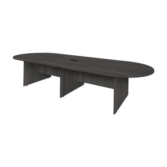 Regency Legacy 14 ft. Racetrack Laminate Conference Table with Charging Port- Ash Grey