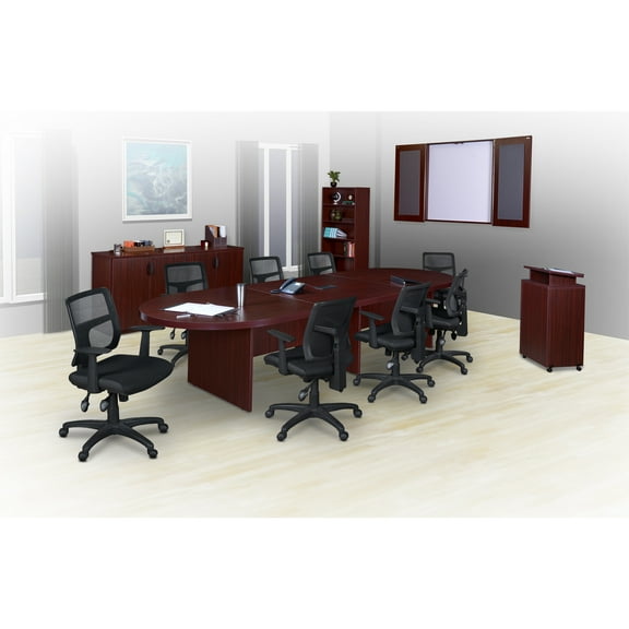 Regency Legacy 144" Modular Racetrack Conference Table with Power Data Grommet- Mahogany