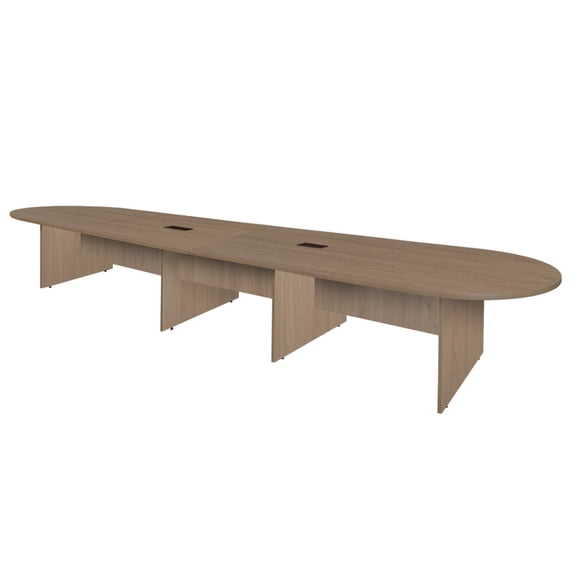 Regency Legacy 18 ft Racetrack Laminate Conference Table with 2 Charging Ports- Noble Oak
