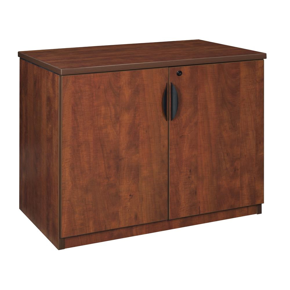 Cherry 29" Lockable Office Storage Cabinet with Adjustable Shelving