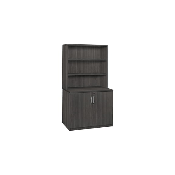 Legacy 29" Storage Cabinet with Open Hutch- Ash Grey