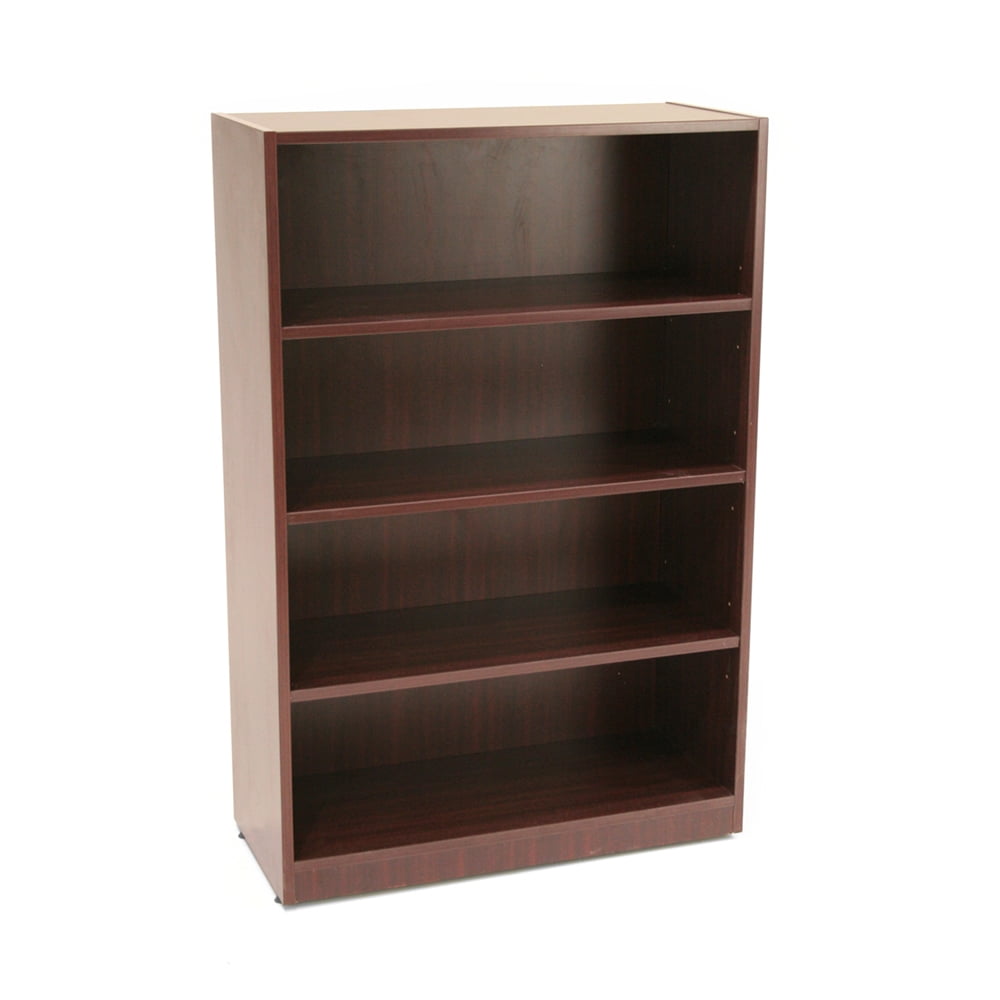 Regency Mahogany Adjustable Wood 4-Shelf Bookcase