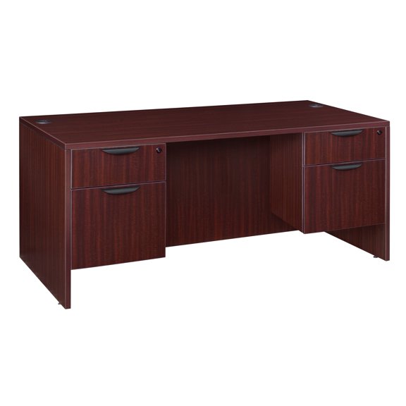 Regency Legacy 60 x 30 Inch Office Desk with Double Pedestal Drawer, Durable Mahogany Laminate, Scratch-Resistant Surface, Spacious Workspace for Home, Professional, and Executive Offices