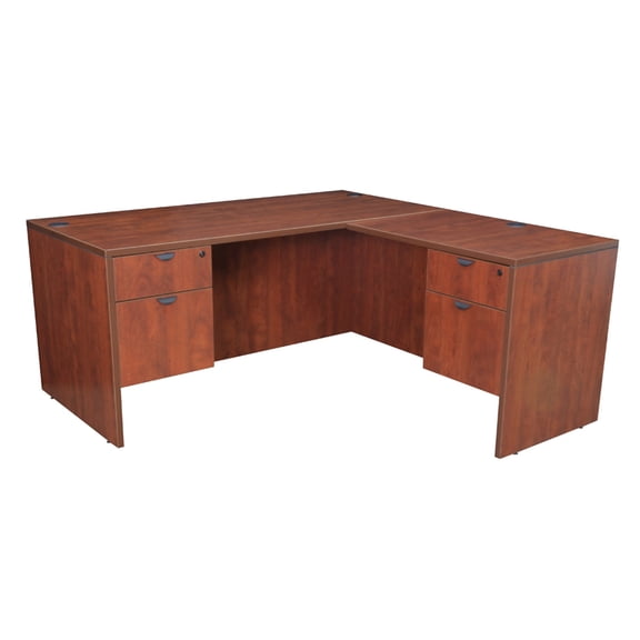 Regency Legacy 60" Double Pedestal L-Desk with 47" Return- Cherry