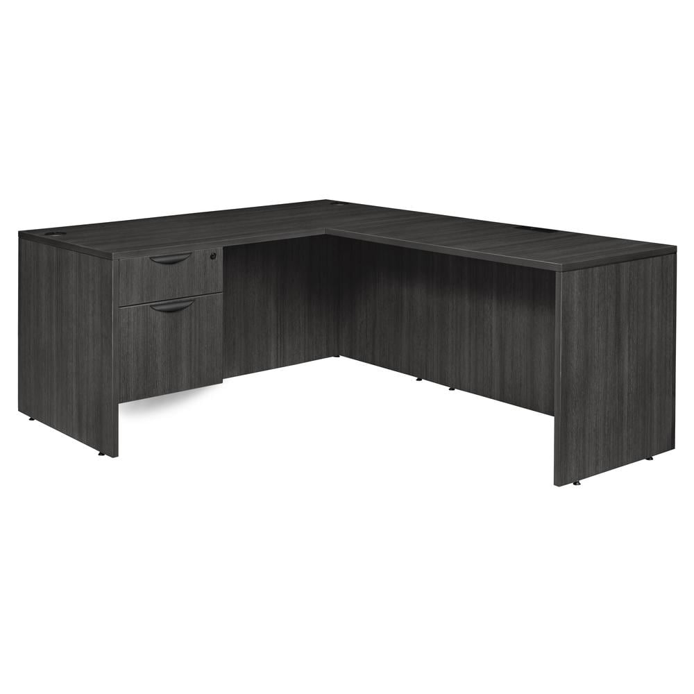 Ash Grey Legacy L-Shaped Professional Corner Desk with Drawers