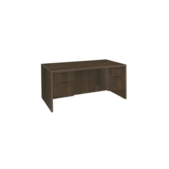 Regency Legacy 60 x 30 in. Office Desk with Double Pedestal Drawer Unit- Neo Walnut