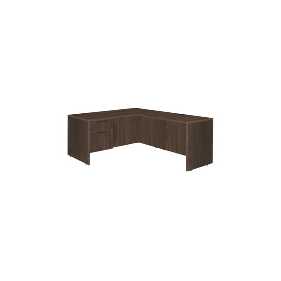 Regency Legacy 60 x 77 in. L Desk with Single Pedestal Drawer Unit- Neo Walnut