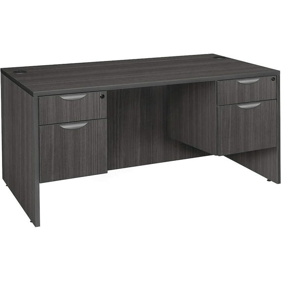 Legacy 66" Double Pedestal Desk- Ash Grey