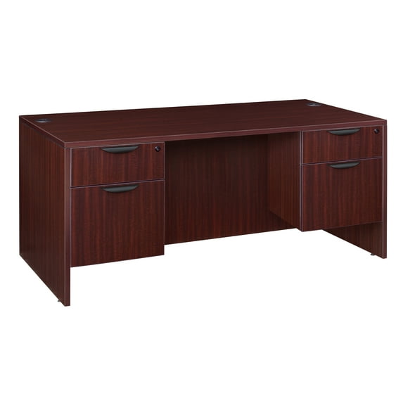 Legacy 66" Double Pedestal Desk- Mahogany