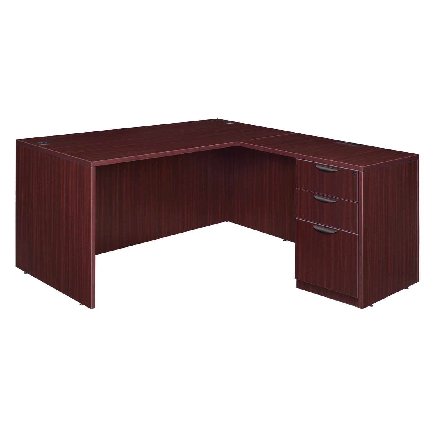 Regency Legacy 66 x 77 in. L Desk with Single Full Pedestal Drawer Unit- Mahogany