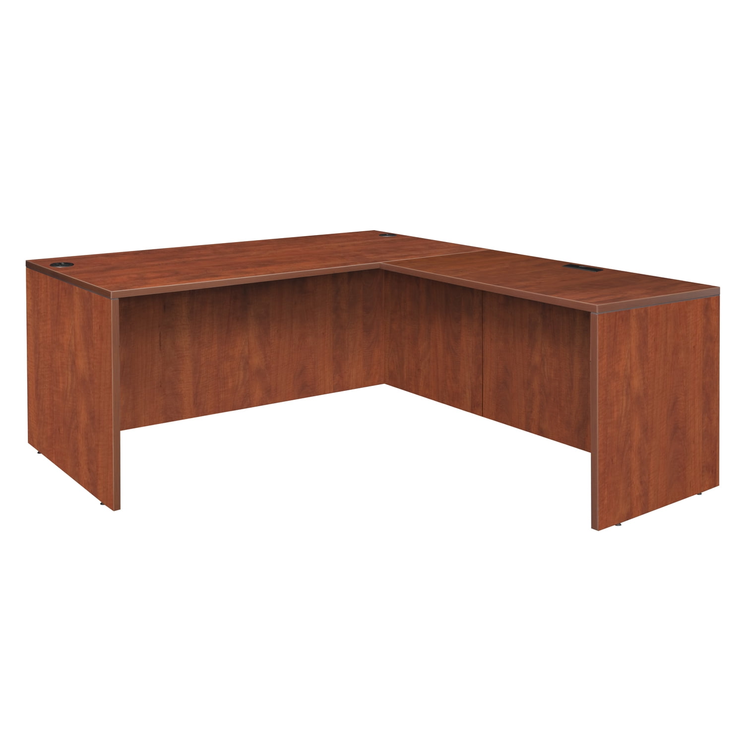 Cherry Melamine Laminate L-Shaped Executive Desk with Drawer